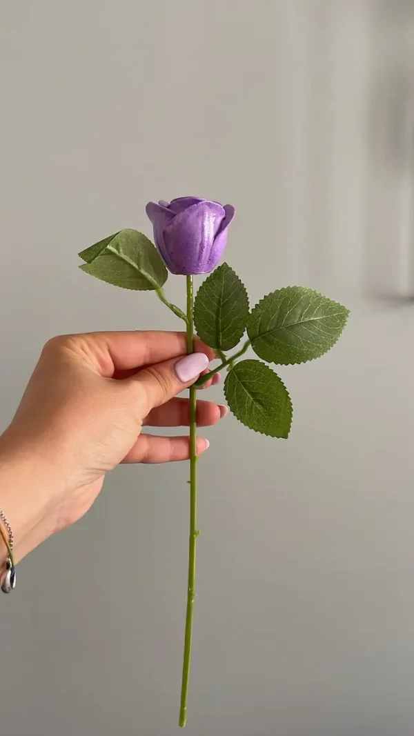 Rosa eterna in marmo riciclato, colore Viola - fatto a mano in Italia, A&P Marmi &ndash; Viola