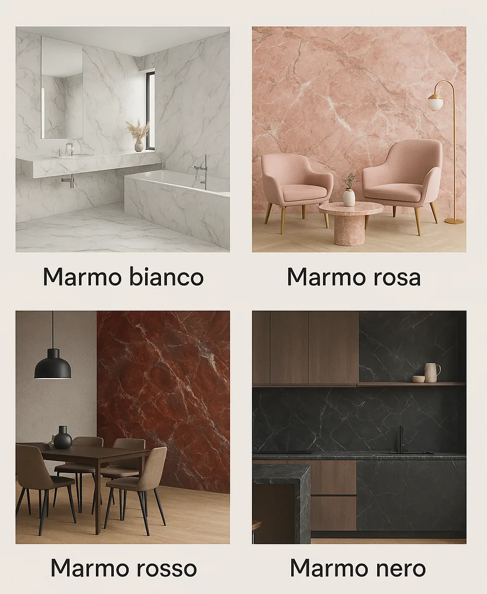 I colori del marmo: guida alla scelta per ogni ambiente