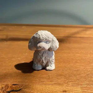 Harley, cagnolino decorativo in polvere di marmo bianco fatto a mano