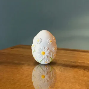 Ovì, ovetto pasquale decorativo in polvere di marmo dipinto a mano, A&P Marmi