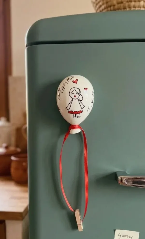 Pensiero in Aria, calamita palloncino personalizzabile in polvere di marmo, A&P Marmi